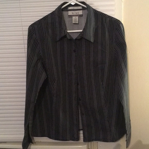 Nine & Co. Tops - Nine & Company Black pinstriped dress shirt